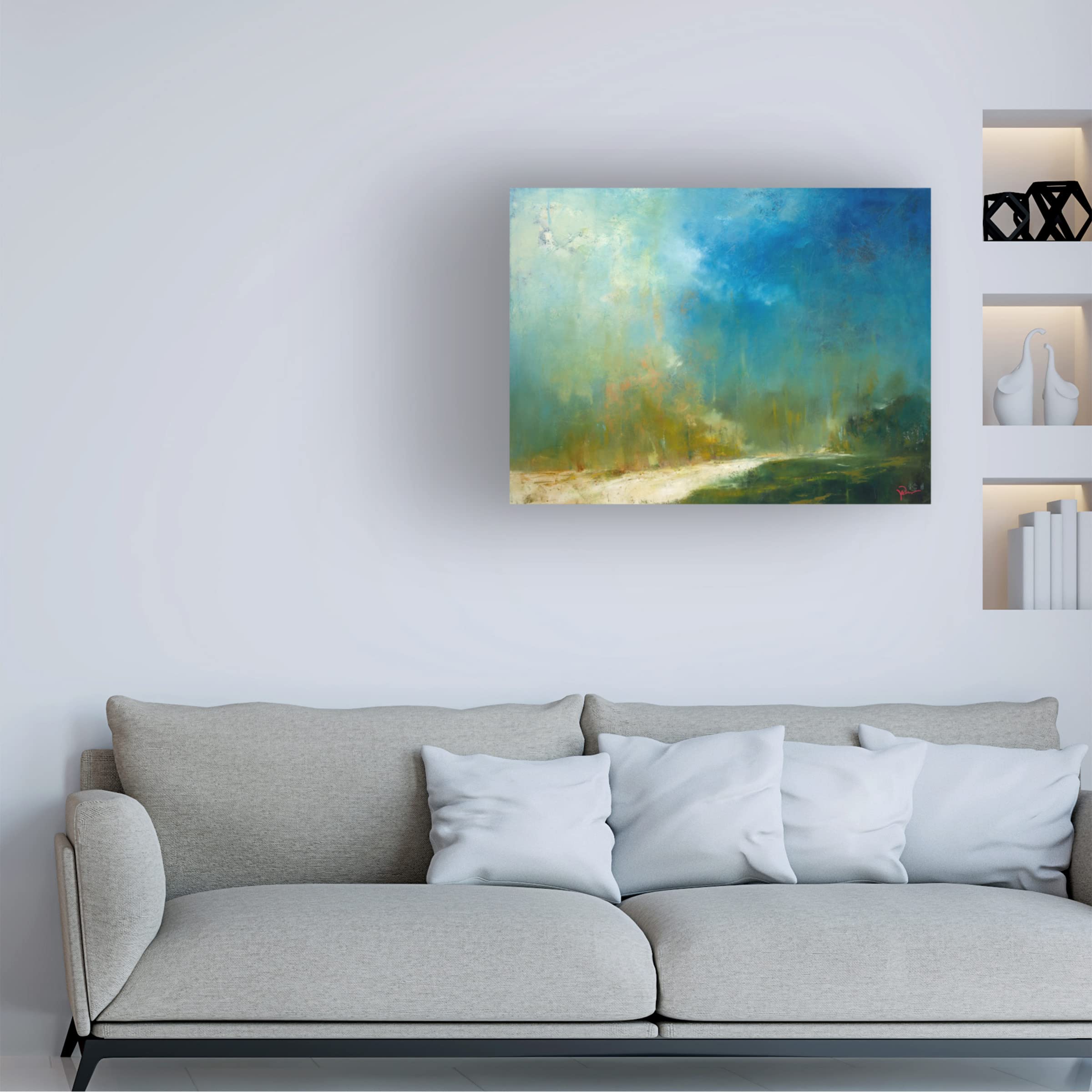Trademark Fine Art 'The Path' Canvas Wall Art by Patrick Dennis - Stunning Landscape Painting for Living Room, Bedroom & Office Decor