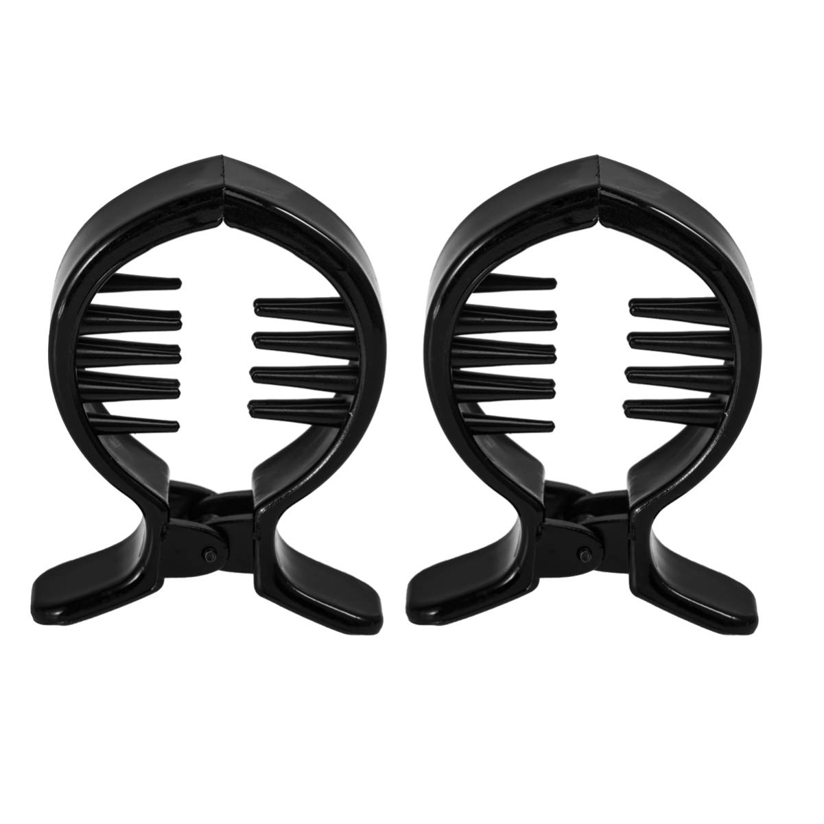 Kichvoe 2-Pack Small French Hair Clips - Round Toothed Hair Claw Clips for Women, Ponytail Holder & Styling Hair Accessories | Perfect for Work, Gym, Travel & Everyday Hairstyles