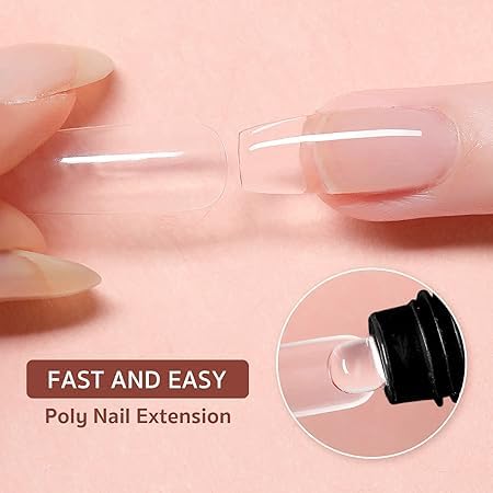 Polygel Nail Extension Kit with Dual Forms, UV Lamp, Base & Top Coat - Complete DIY Gel Nails Set for Home Salon & Professional Use | Perfect for Manicures, Nail Art & Acrylic Extensions