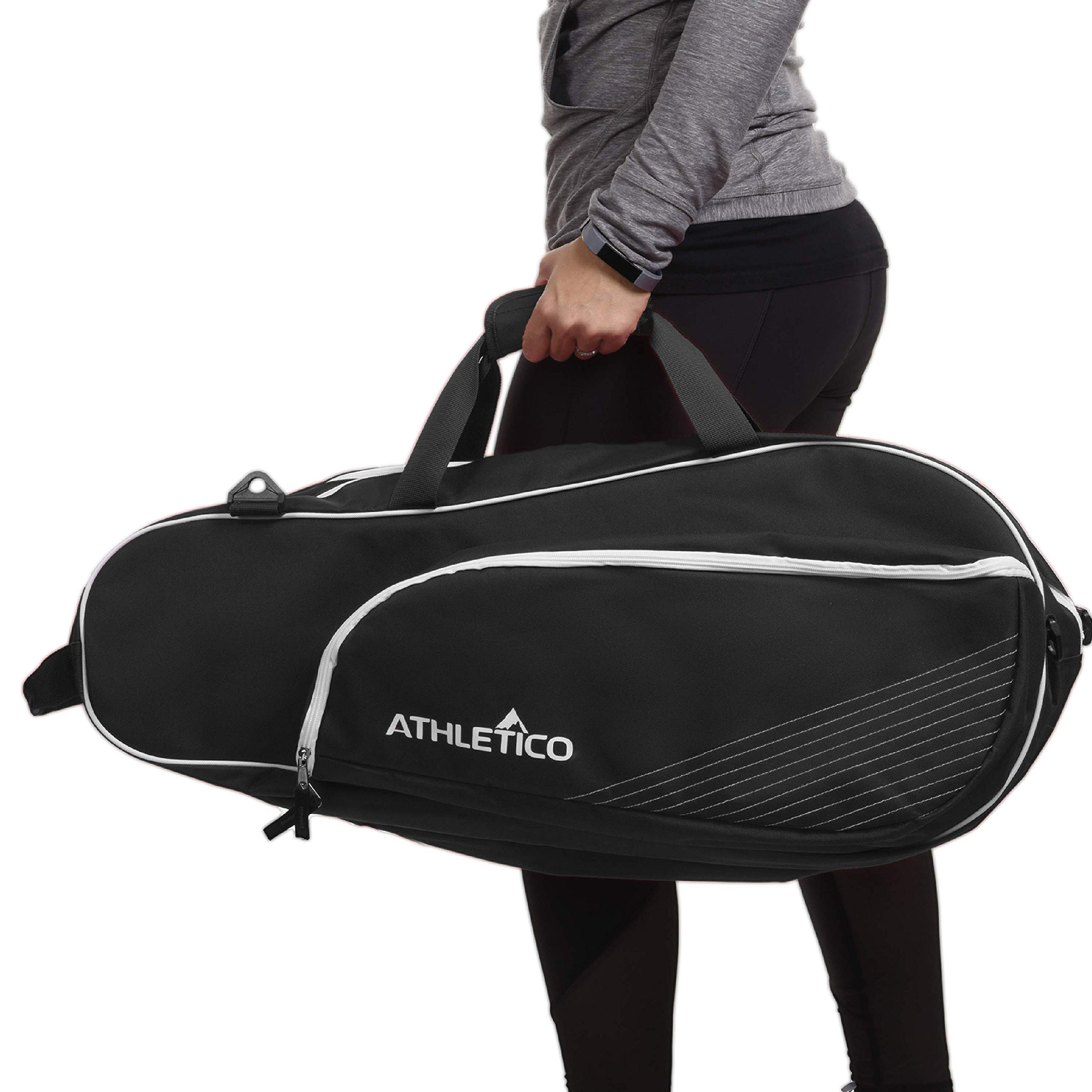 Athletico 6 Racquet Tennis Bag - Padded Lightweight Tennis Racket Case for Men, Women & Kids | Durable Protection for Professional & Beginner Players | Perfect for Court, Travel & Training Sessions