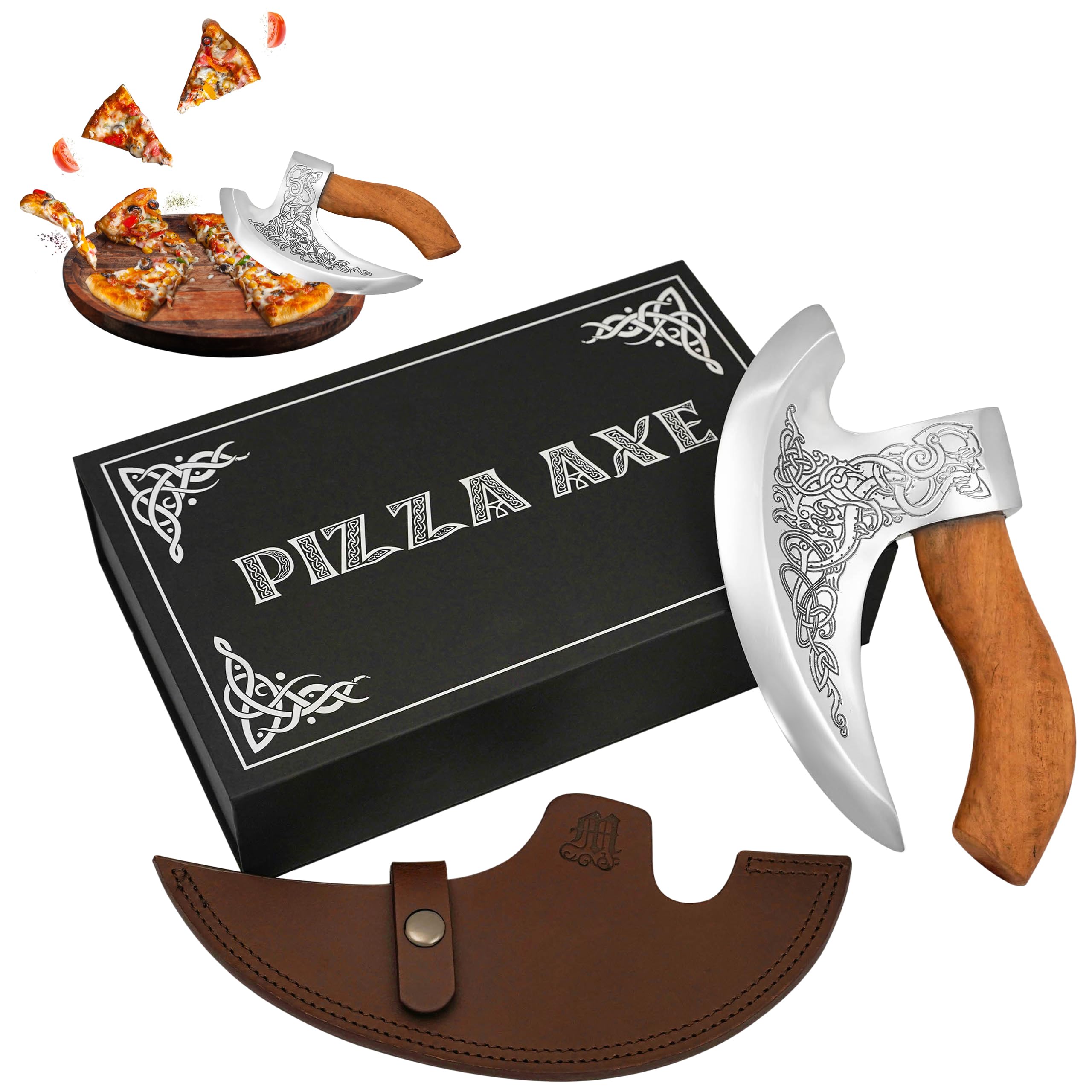 Premium Stainless Steel Pizza Cutter with Ergonomic Handle - Heavy Duty Blade for Easy Slicing & Chopping - Perfect for Home Kitchens, Pizza Parties & Restaurants