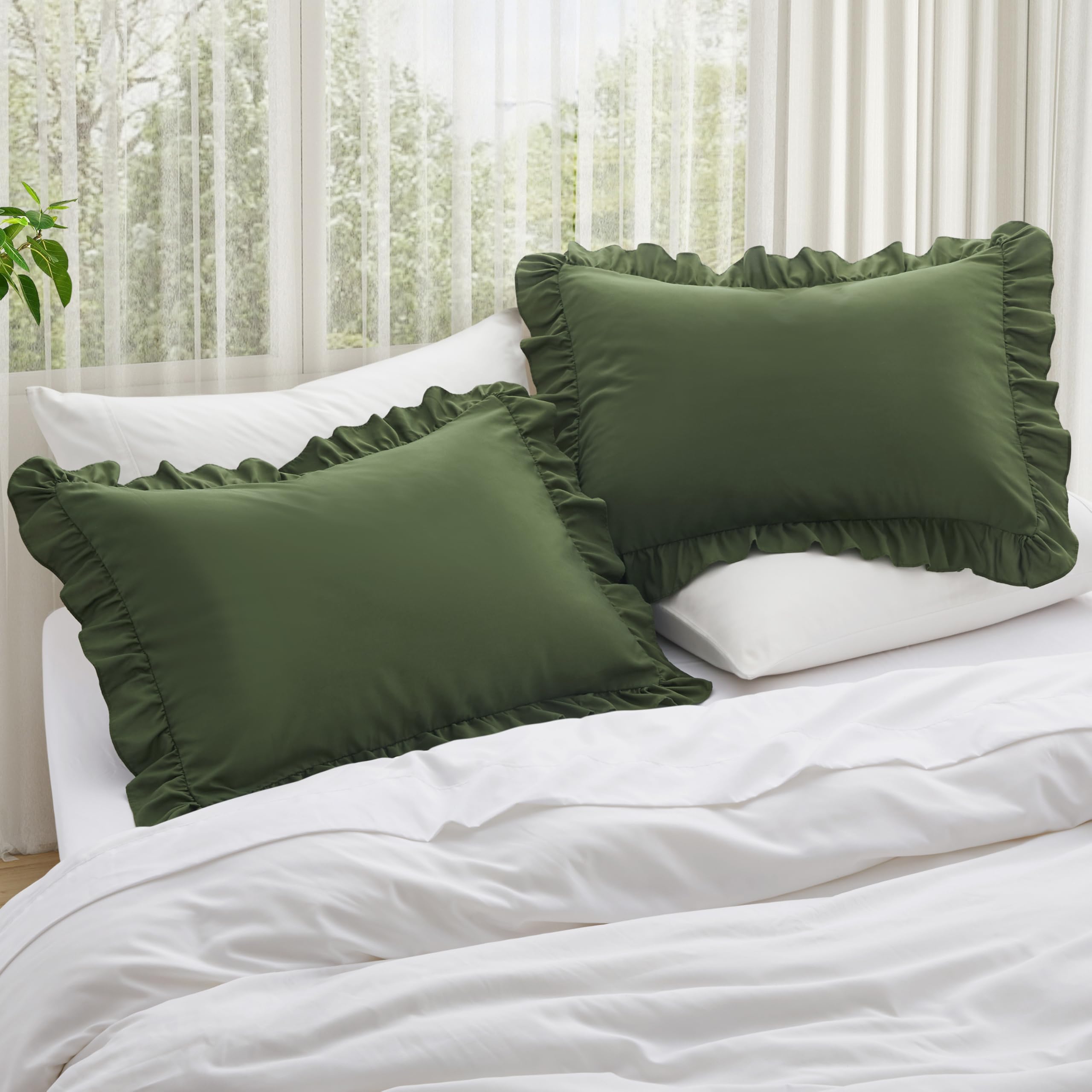 KKJIAF Ruffle Pillow Cases Standard Size Set of 2 - 20