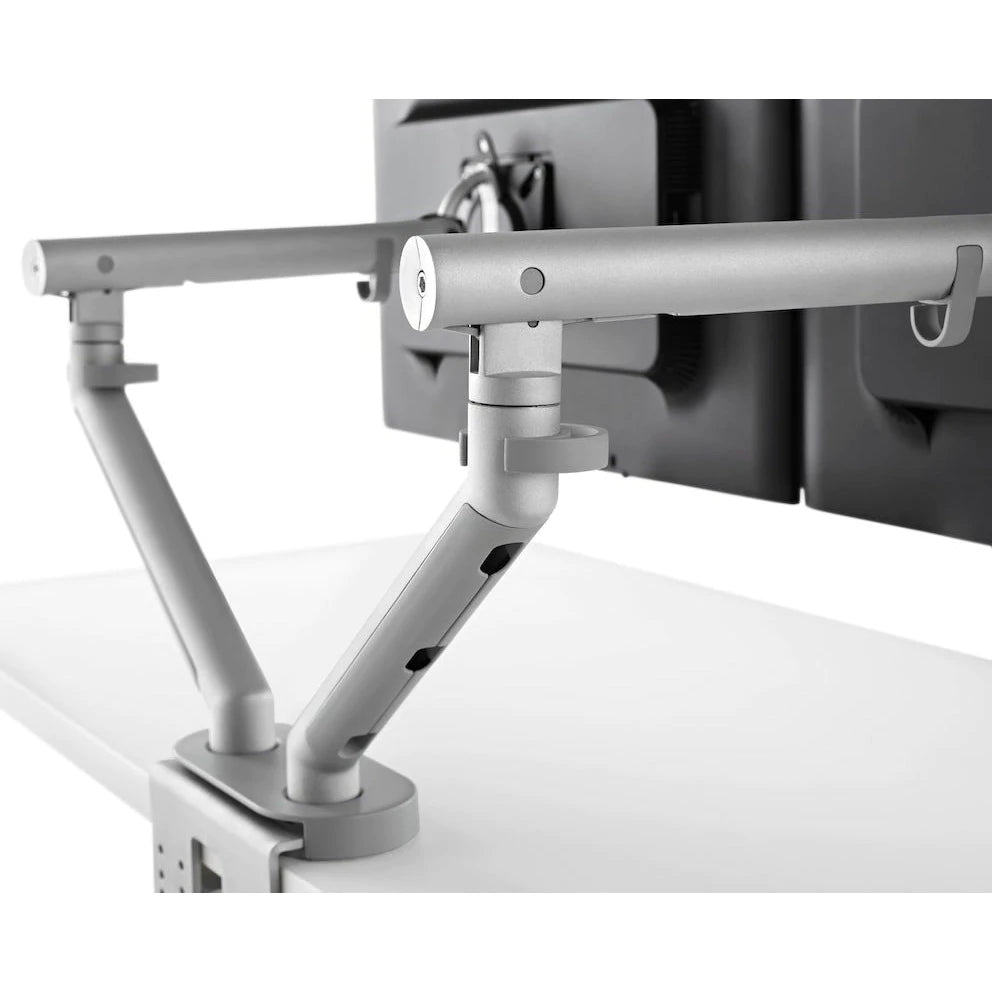 Dual Monitor Mount Stand for Computer Screens - Adjustable Ergonomic VESA Desk Clamp for Home Office & Gaming Setup (CBS Flo Model)