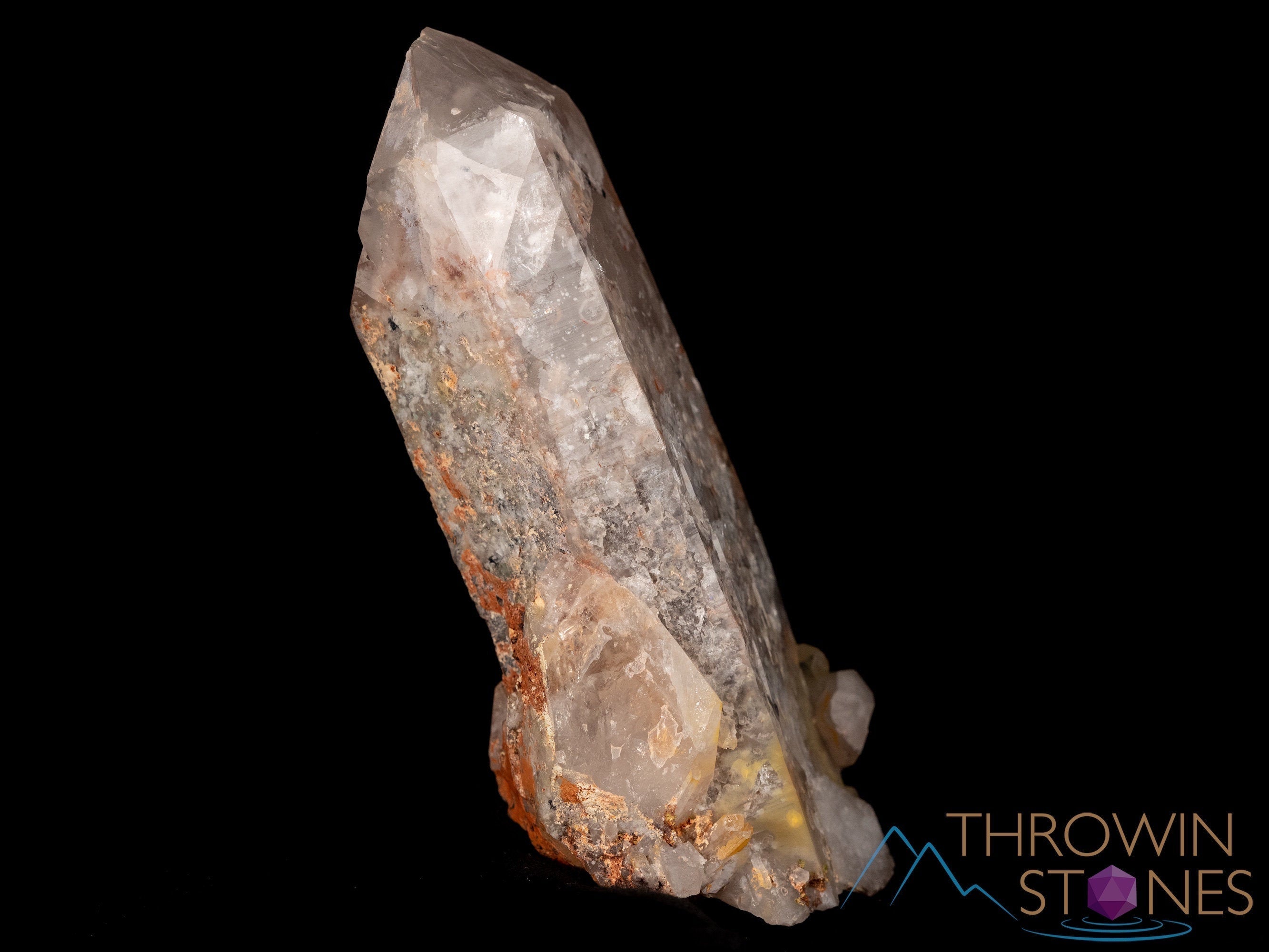 Raw MESSINA QUARTZ Crystal Point with Hematite & Kaolinite | Large Natural Crystals & Mineral Specimens | Healing Stones, Home Decor, Unique Gift Idea (39210) | Perfect for Meditation, Energy Work & Crystal Collections