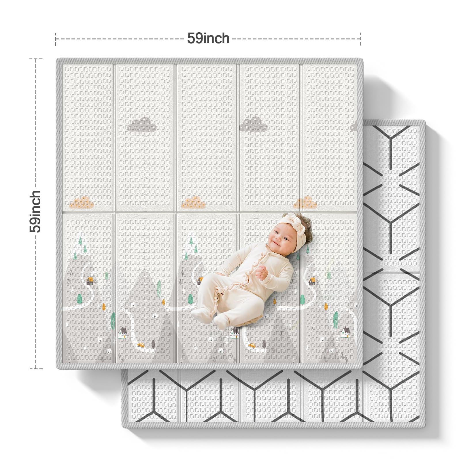 ZEEBABA Extra Large Baby Play Mat 59