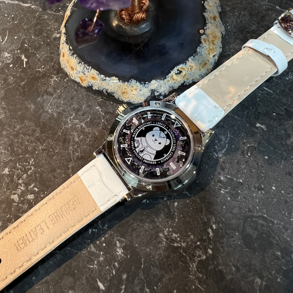 AG Collective Women's White Leather Strap Watch L 5047 SW S - Elegant Fashion Accessory for Office, Party & Everyday Wear