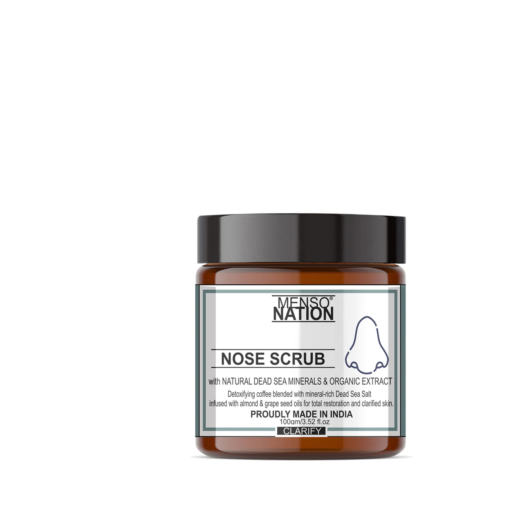 Mensonation Nose Scrub - Exfoliating & Brightening Treatment for Dark Spots, Dead Skin & Blemishes | Skin Tightening, Moisturizing & Softening Facial Care | 100g | Perfect for Daily Skincare Routine & Blackhead Removal