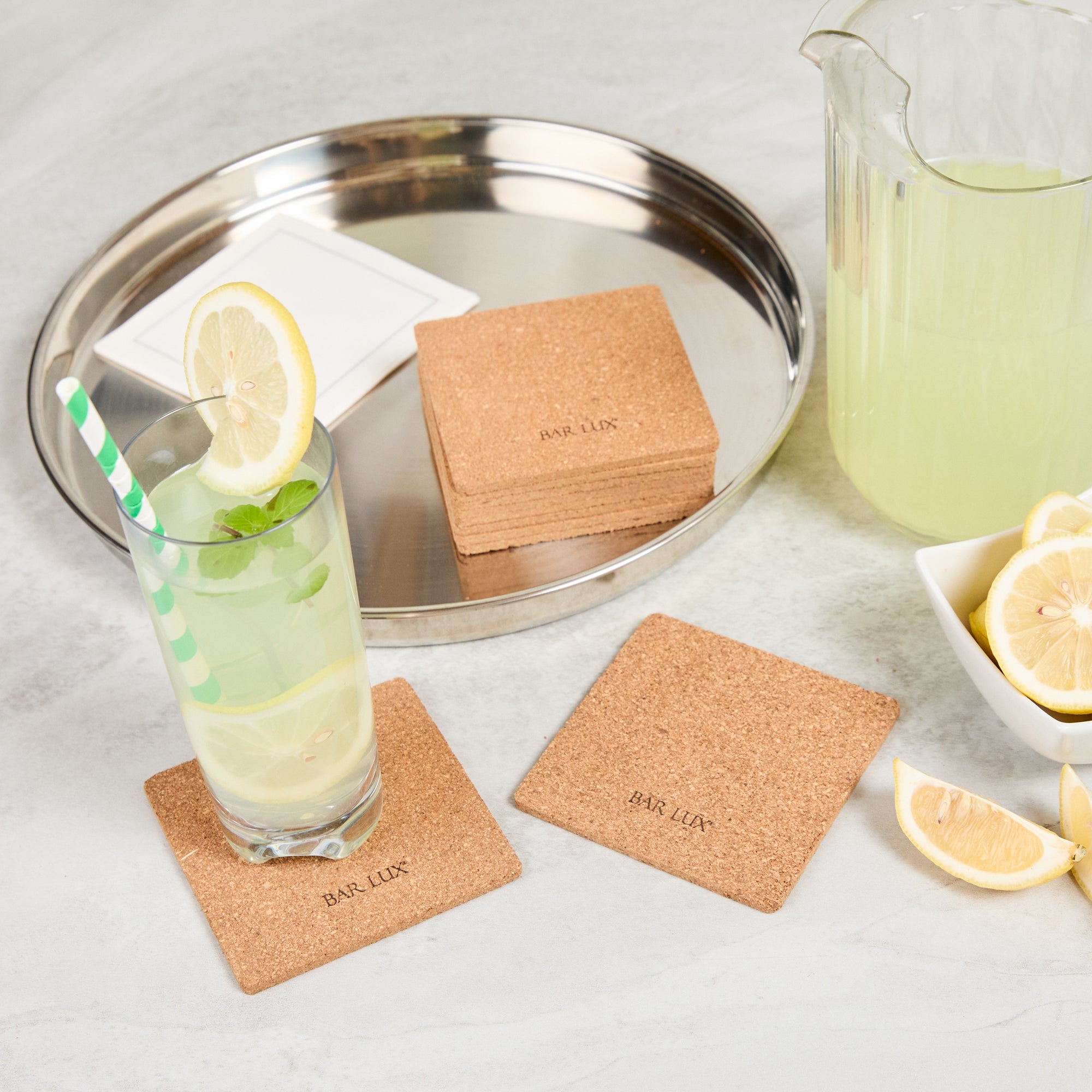 Premium Square Cork Coasters 4x4 Inches - Set of 100 - Natural Wine & Drink Protectors for Tables, Bars, Restaurants & Home Decor