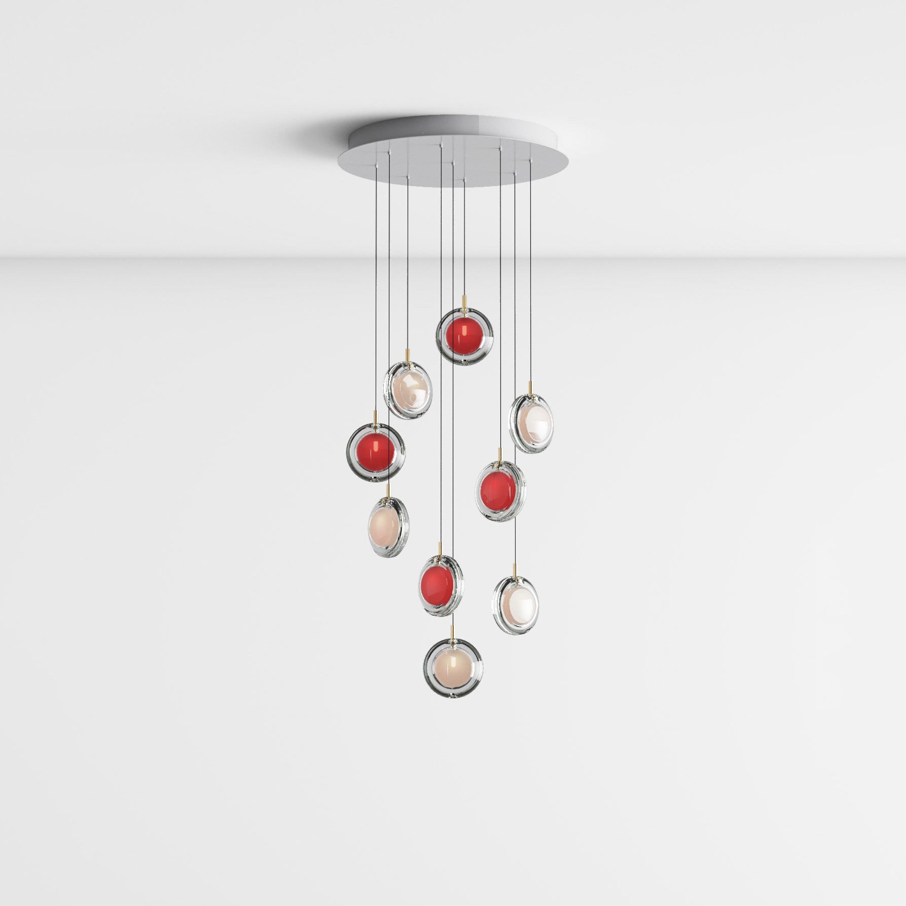 Modern Round Glass Art Pendant Lamp - Elegant Hanging Light Fixture for Dining Room, Kitchen Island & Bedroom Decor