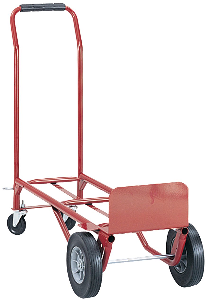 Safco Heavy-Duty Convertible Utility Hand Truck - 600 lbs Capacity, Red - Perfect for Moving Boxes, Appliances & Office Equipment