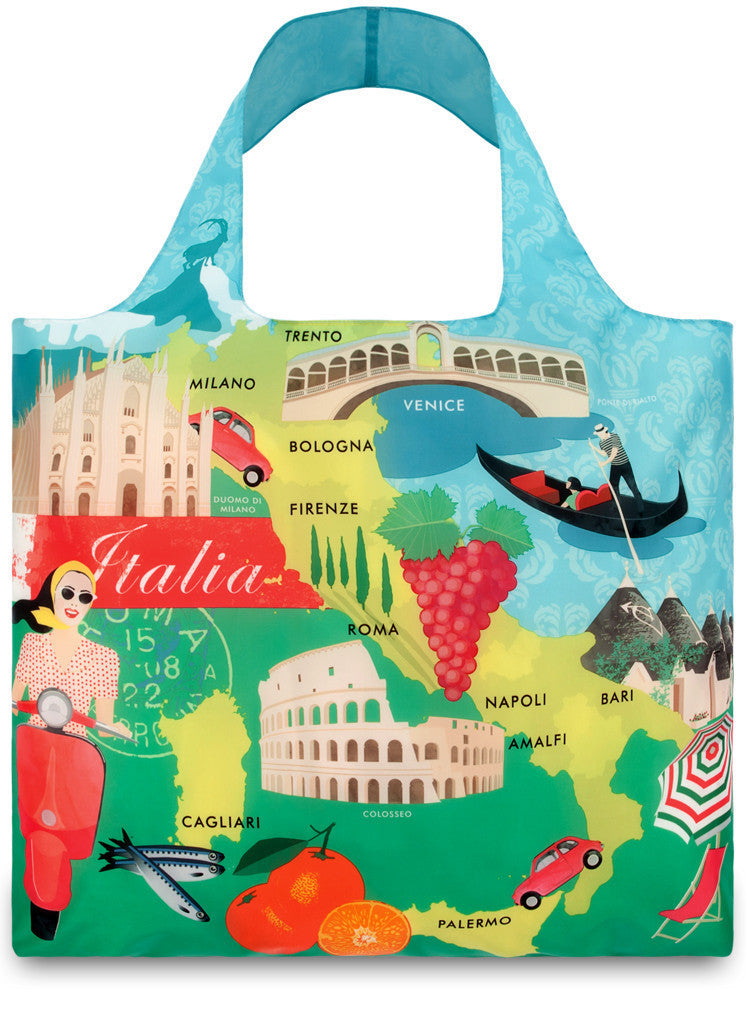 LOQI Tote Bag URBAN Collection by Melissa Mackie - Stylish Reusable Shopping Bag for Groceries, Work & Travel | Eco-Friendly Foldable Tote for Women & Men