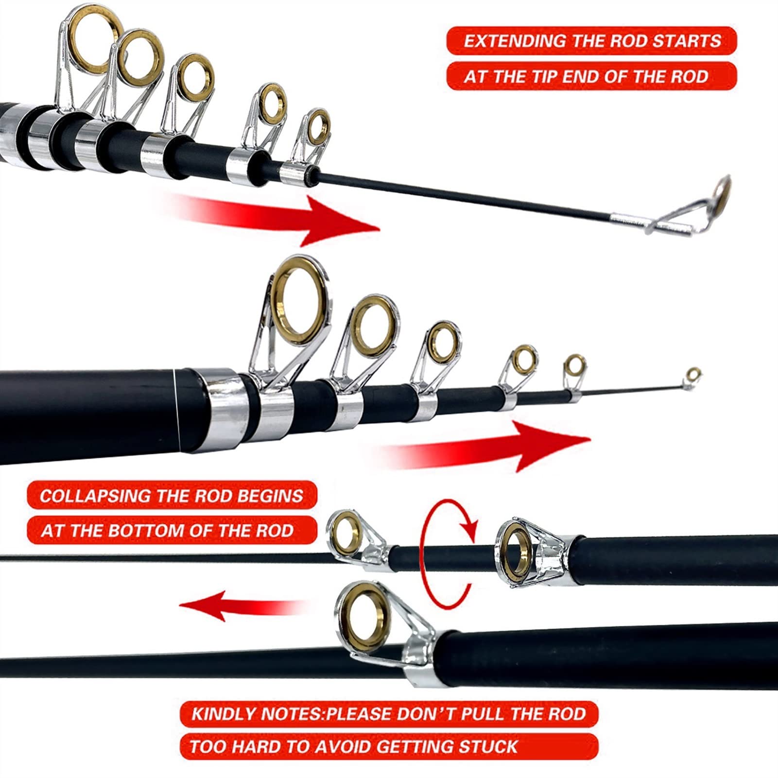 TOMYEUS Ultralight Carbon Fiber Telescopic Fishing Rod - 2.1m Super Hard Spinning Rod for Travel & Sea Fishing | Perfect Gift for Anglers | Ideal for Backpacking, Shore Fishing & Boat Trips