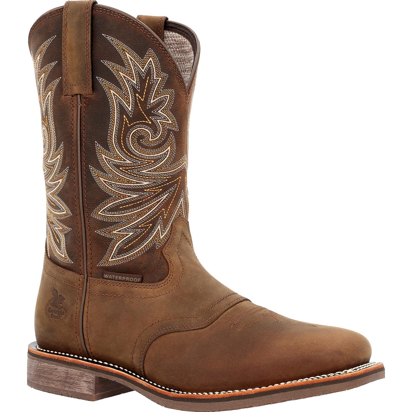 Georgia Boot Carbo-Tec Elite Waterproof Western Boots for Men - Size 10.5 Wide - Durable Work & Outdoor Boots for Ranch, Construction & Hiking