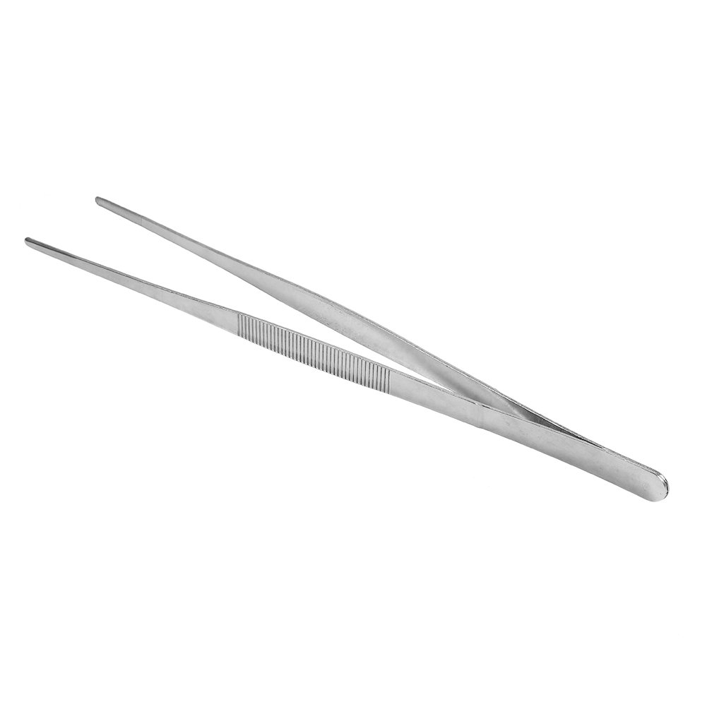 AYNEFY 12-Inch Stainless Steel Straight Tweezers - Precision Kitchen & Garden Tongs for Cooking, Grilling, Serving, and Food Presentation - Ideal for Chefs, BBQ, and Home Use