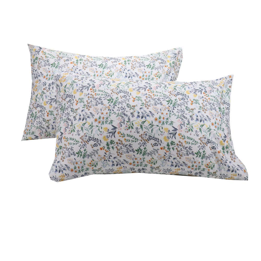 Soft White Cotton Pillowcase Set of 2 - Queen Size for Bedroom Comfort