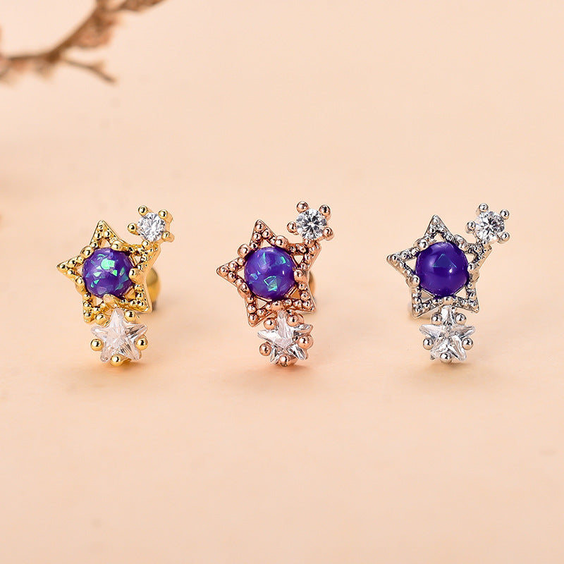 20G Moon Star Hypoallergenic Tragus Helix Studs - Surgical Steel Cartilage Earrings for Sensitive Ears | Perfect for Daily Wear, Piercing Jewelry Gift & Fashion Accessories