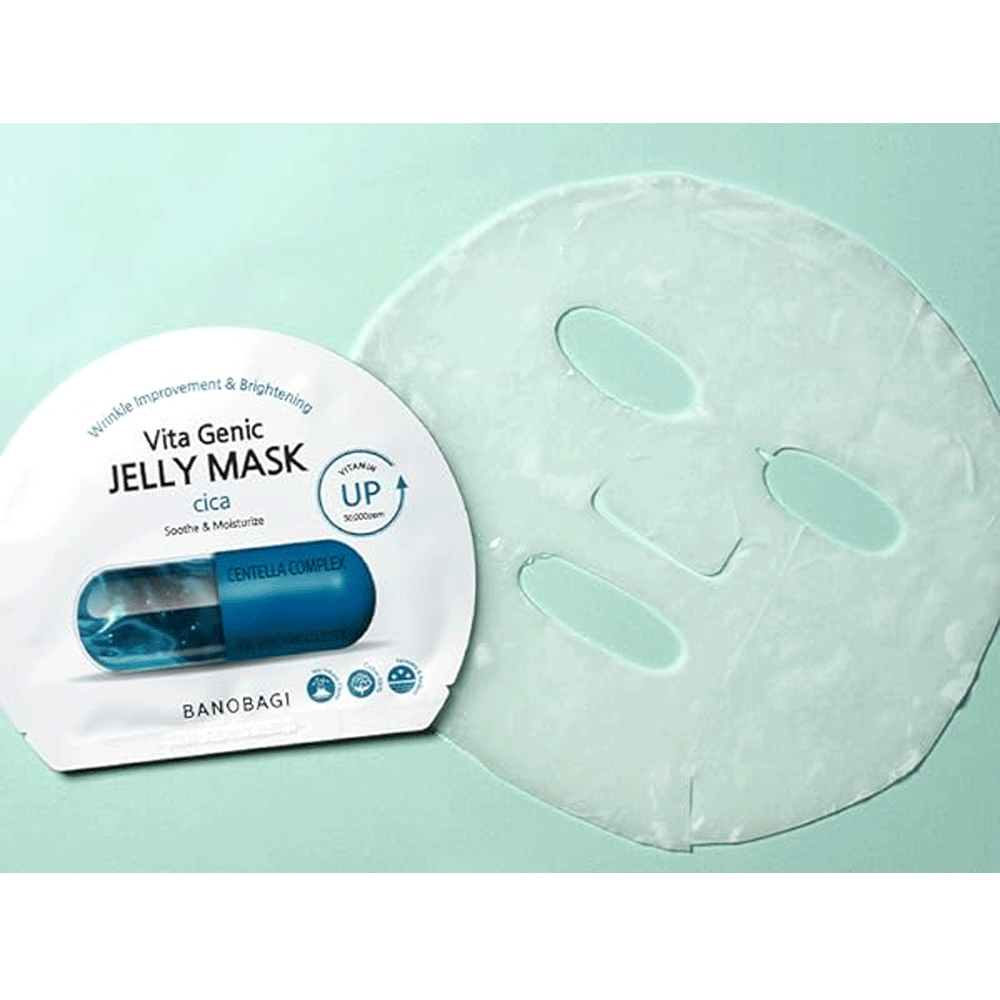 Banobagi Vita Genic Jelly Mask - Soothing Cica Facial Mask 30g (10 Pack) for Hydration & Skin Repair | Perfect for Sensitive Skin & Post-Treatment Care