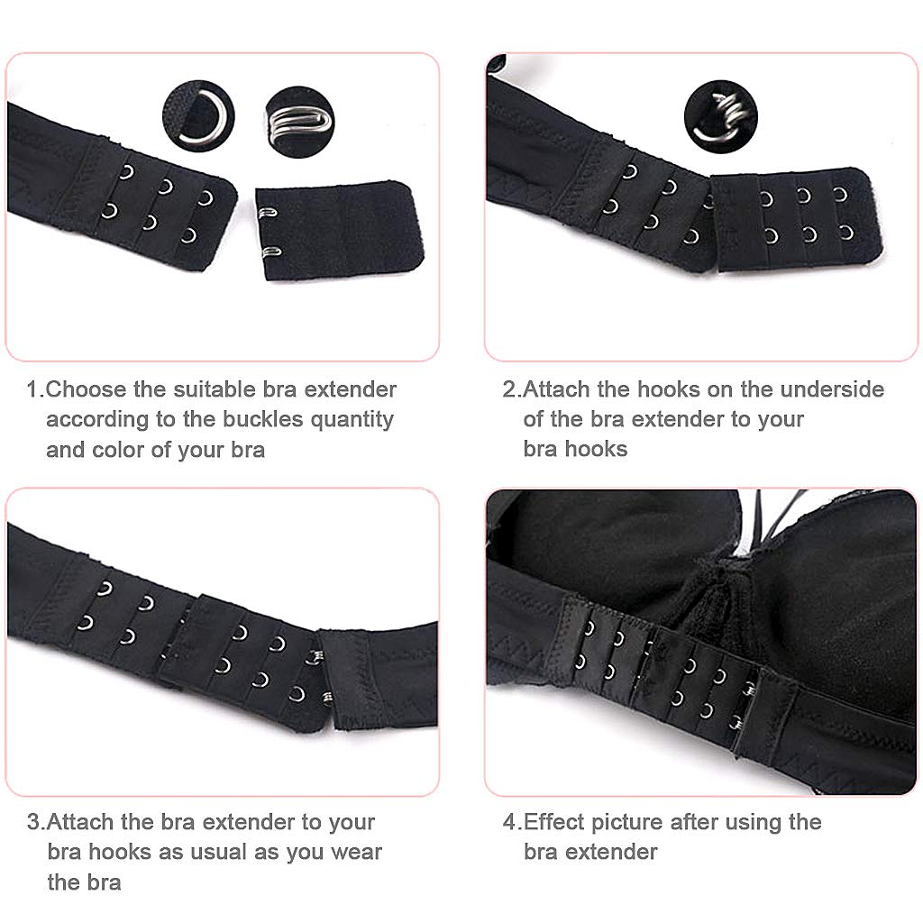 9Pcs Bra Extender Set - 3 Hooks & 2 Hooks Soft Comfortable Women's Bra Extensions in Black, White & Beige | Perfect for Maternity, Weight Fluctuations & Everyday Comfort