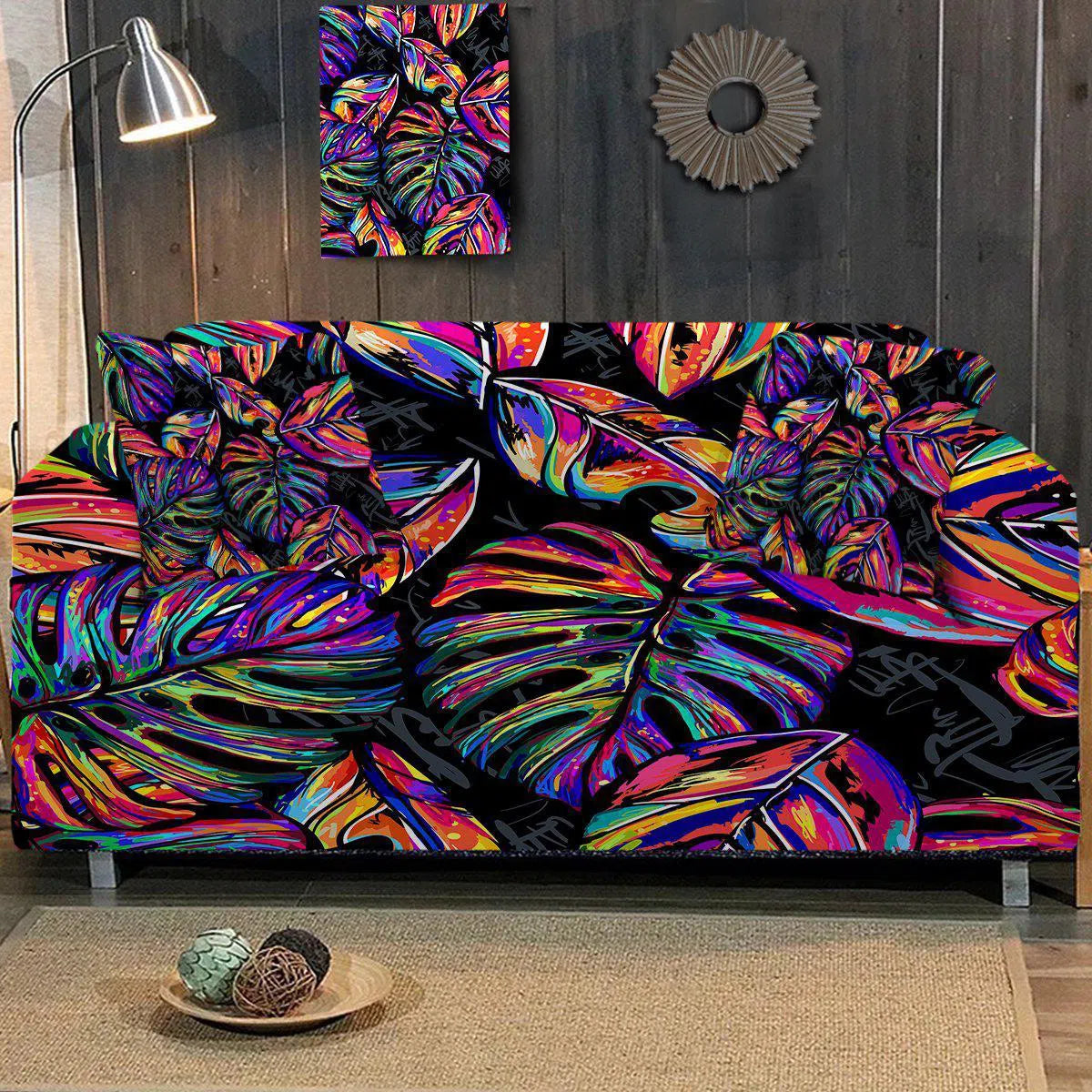 Stylish and Durable Electropical Sofa Cover - Waterproof & Anti-Slip Couch Protector for Pets, Kids - Perfect for Living Room Furniture Protection