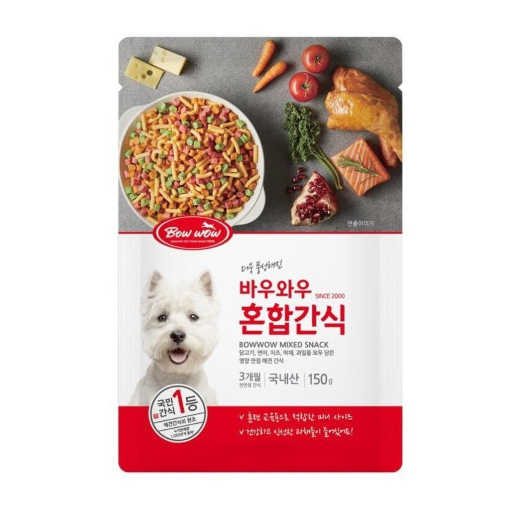 Bow Wow Dog Treats - Healthy Mixed Snacks & Biscuits for Dogs (150g, 220g, 350g) - Milk Calcium & Strawberry Flavored - Perfect for Training Rewards and Daily Treats