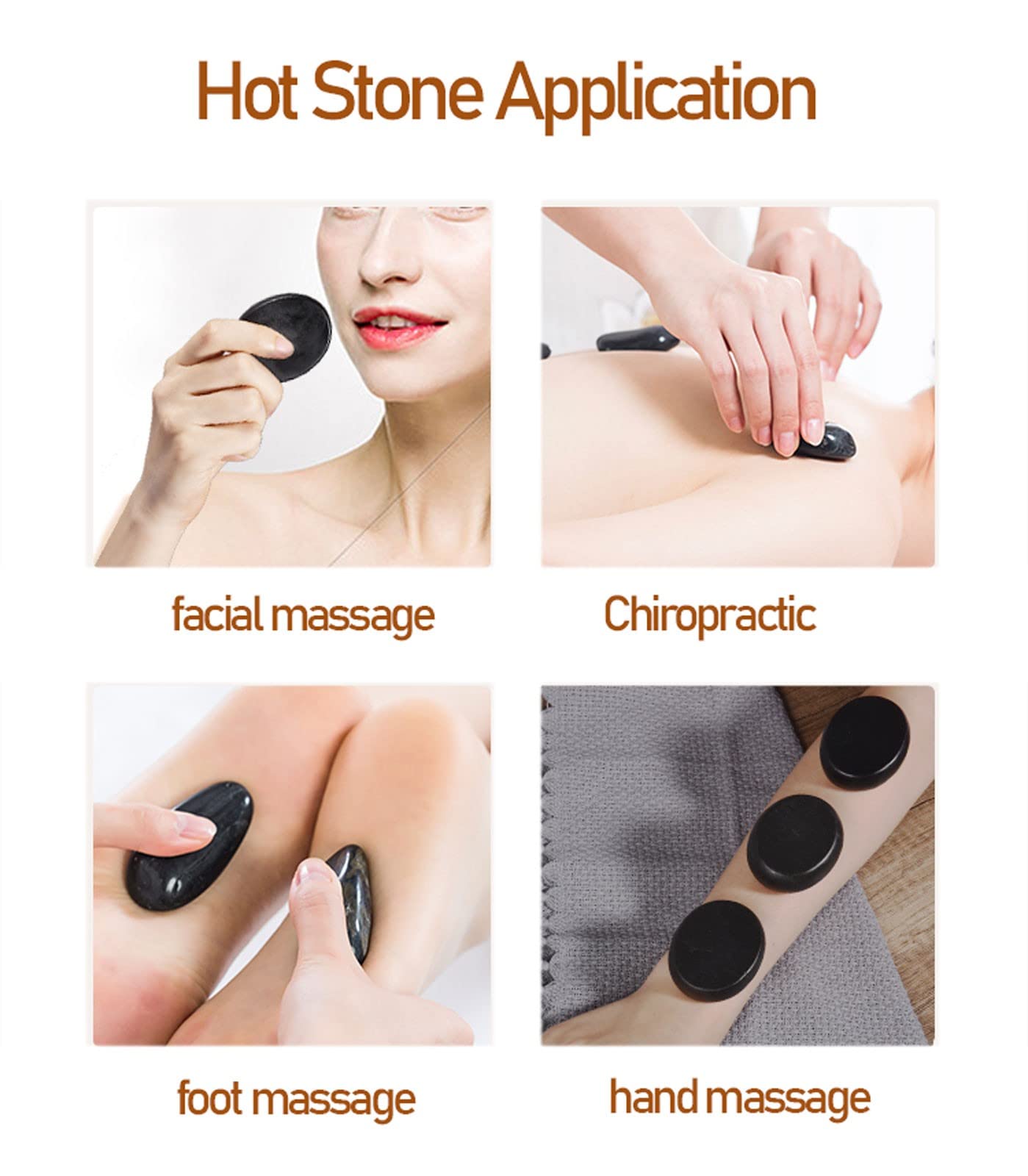 Professional Hot Stone Massage Kit - 18pcs Basalt Stones with Heating Box for Relaxation & Pain Relief | Perfect for Home Spa, Beauty Salons & Professional Therapists | Ideal for Stress Relief, Muscle Recovery & Couples Massage