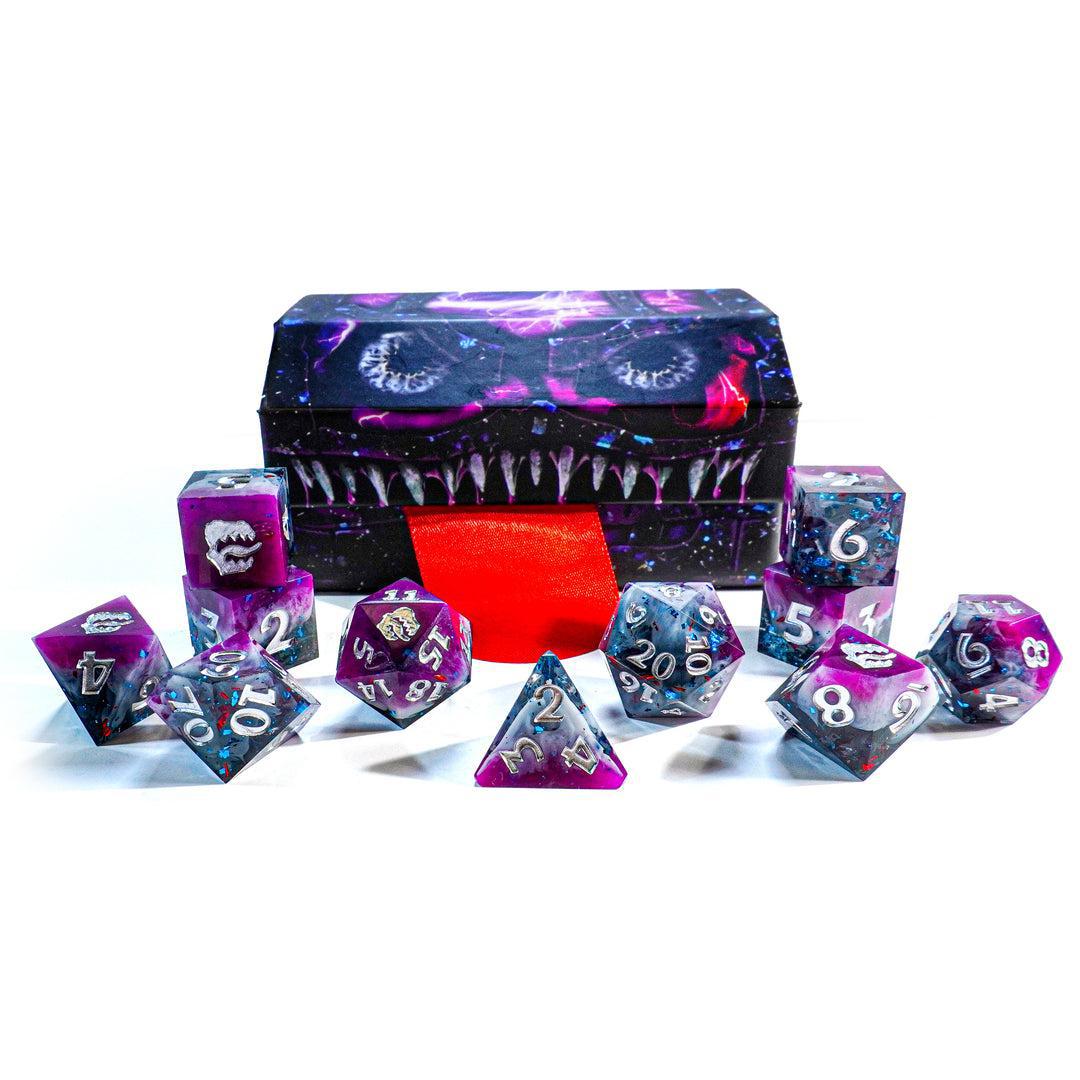 Chaos Sharp Edged Resin 11 Piece Dice Set for Tabletop RPGs, D&D, and Board Games - Perfect for Gamers and Collectors