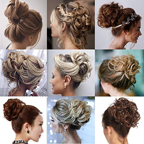 Samyak Black Synthetic Frill Funky Messy Party Hair Extension - Bride Bun Maker for Ponytail & Juda Bun - Instant Hairstyle for Weddings, Prom, Cosplay & Special Events (Pack of 1) - Perfect for Halloween Costumes, Bridal Looks & Festival Outfits