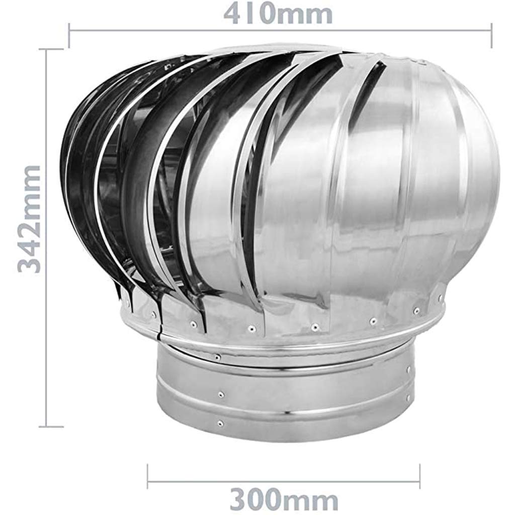 Stainless Steel Revolving Chimney Cowl - Rotating Spinner Anti-Downdraught Vent for Chimneys & Exhaust Vents - Durable with Fixed Feet - Perfect for Home Roof Ventilation & Industrial Exhaust Systems