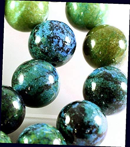 18mm Round Blue Green Azurite Imitation Gemstone Beads - 1 Strand for DIY Jewelry Making, Bracelets, Necklaces & Craft Supplies | Perfect for Boho, Handmade & Fashion Accessories