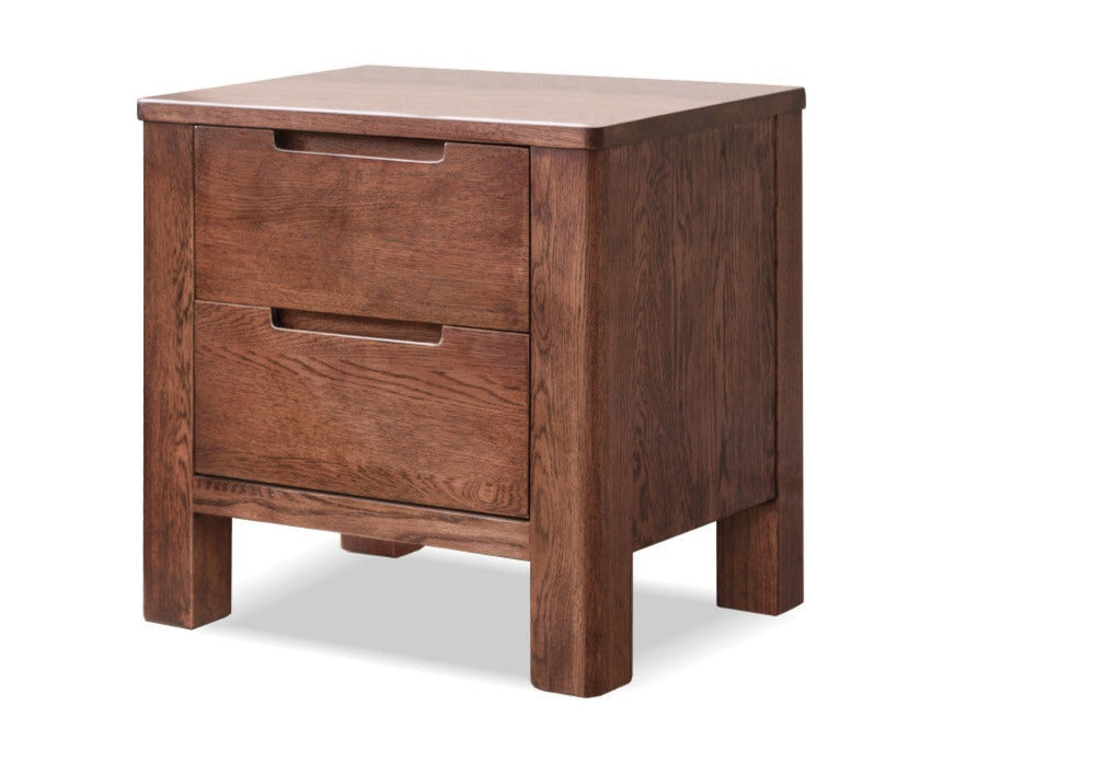 Solid Oak Wood Nightstand with Drawer - Rustic Bedside Table for Bedroom, Living Room & Office - Durable & Stylish Furniture for Home Decor