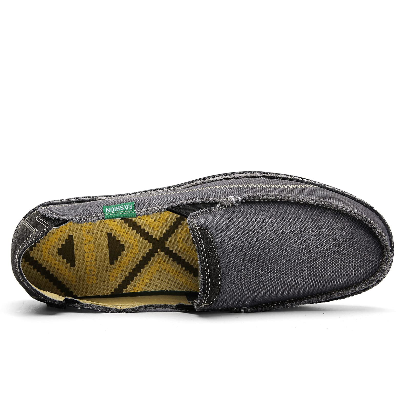 JAMONWU Men's Slip-On Canvas Loafers - Breathable Casual Boat Shoes for Men - Vintage Style Deck Shoes - Perfect for Walking, Travel & Summer Outfits