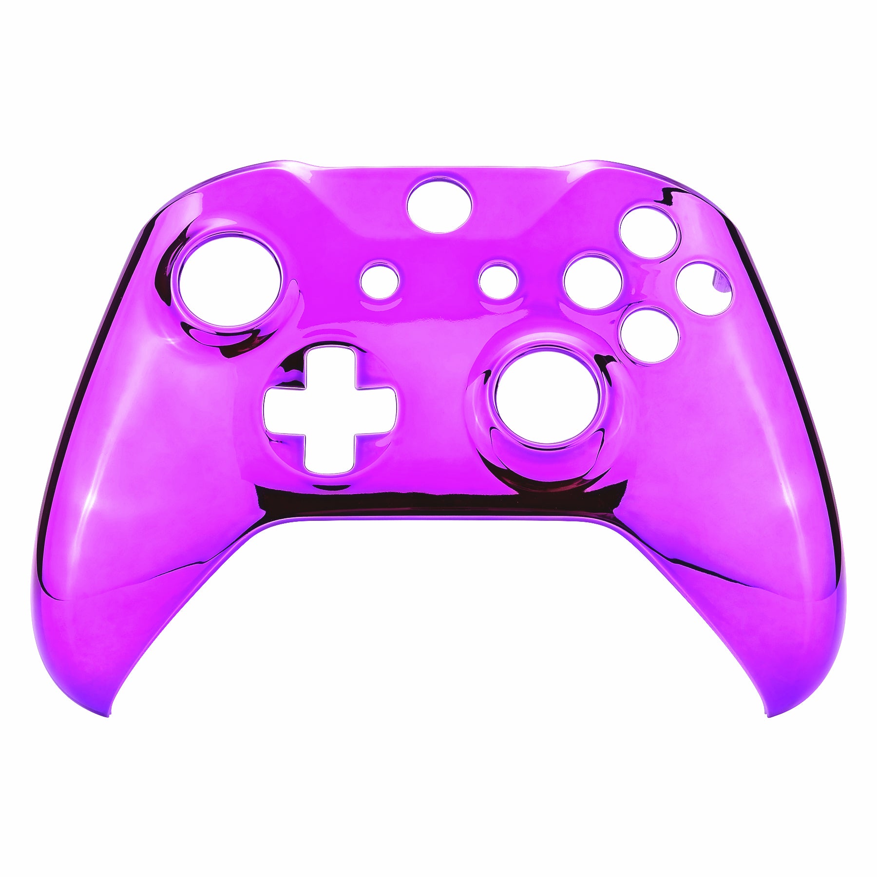 eXtremeRate Chrome Purple Front Housing Shell Faceplate for Xbox One S & Xbox One X Controller (Model 1708) - Replacement Cover with Premium Finish - Perfect for Gaming, Customization & Controller Repair