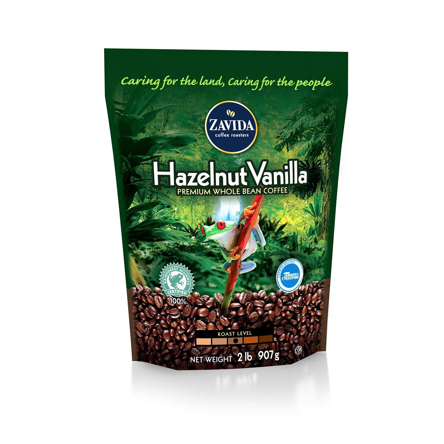 Zavida Premium Hazelnut Vanilla Flavored Whole Bean Coffee - 2lb (Pack of 4) | Rich Aroma & Smooth Taste | Perfect for Home Brewing, Office Use & Gifts