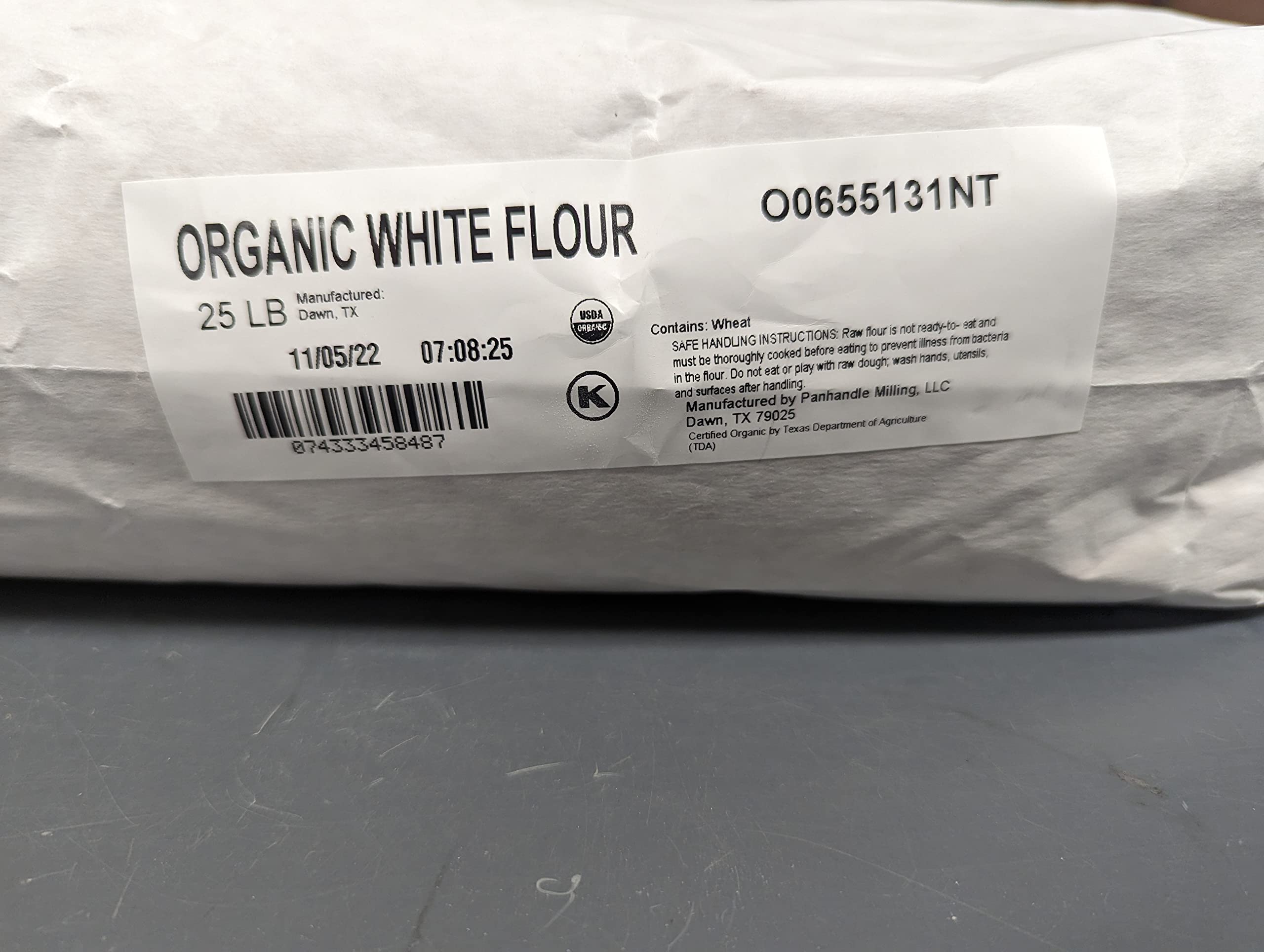 Organic Arrowhead Mills Unbleached White Flour - 25 lb Bag | 95% Organic, Non-GMO, All-Purpose Baking Flour for Bread, Cakes & Pastries | Perfect for Home Bakers & Professional Chefs