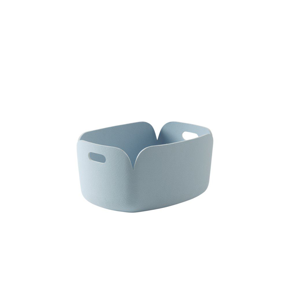 MUUTO Restore Basket - Light Blue Woven Storage Bin for Home Organization, Nursery, Laundry & Bathroom Decor