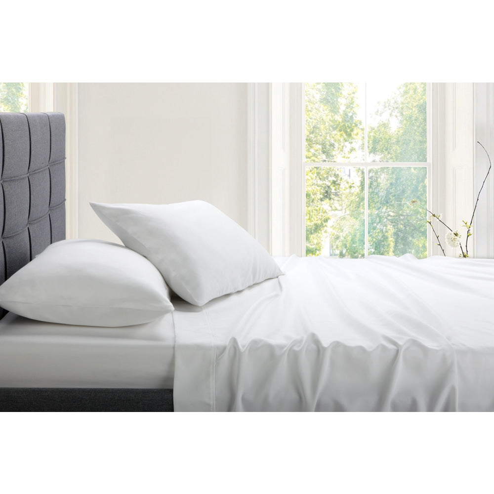 Premium 1200 Thread Count Cotton Rich Bed Sheet Set - Queen Size, White - Ultra Soft & Breathable for a Comfortable Night's Sleep - Perfect for Master Bedroom, Guest Room, or Luxury Hotel Use
