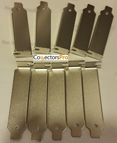 Connectors Pro - 25-Pack PC Computer Low Profile Back Expansion Slot Cover, L Blank Stainless Steel Bracket for PC Builds and Upgrades