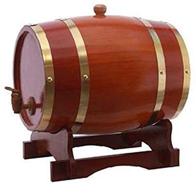 5 Liter Oak Wine Barrel Dispenser with Tap Stand - Premium Oak Aging Barrel for Wine, Whiskey, Brandy, Rum & Tequila - Perfect for Home Bars, Restaurants & Wine Tasting Events