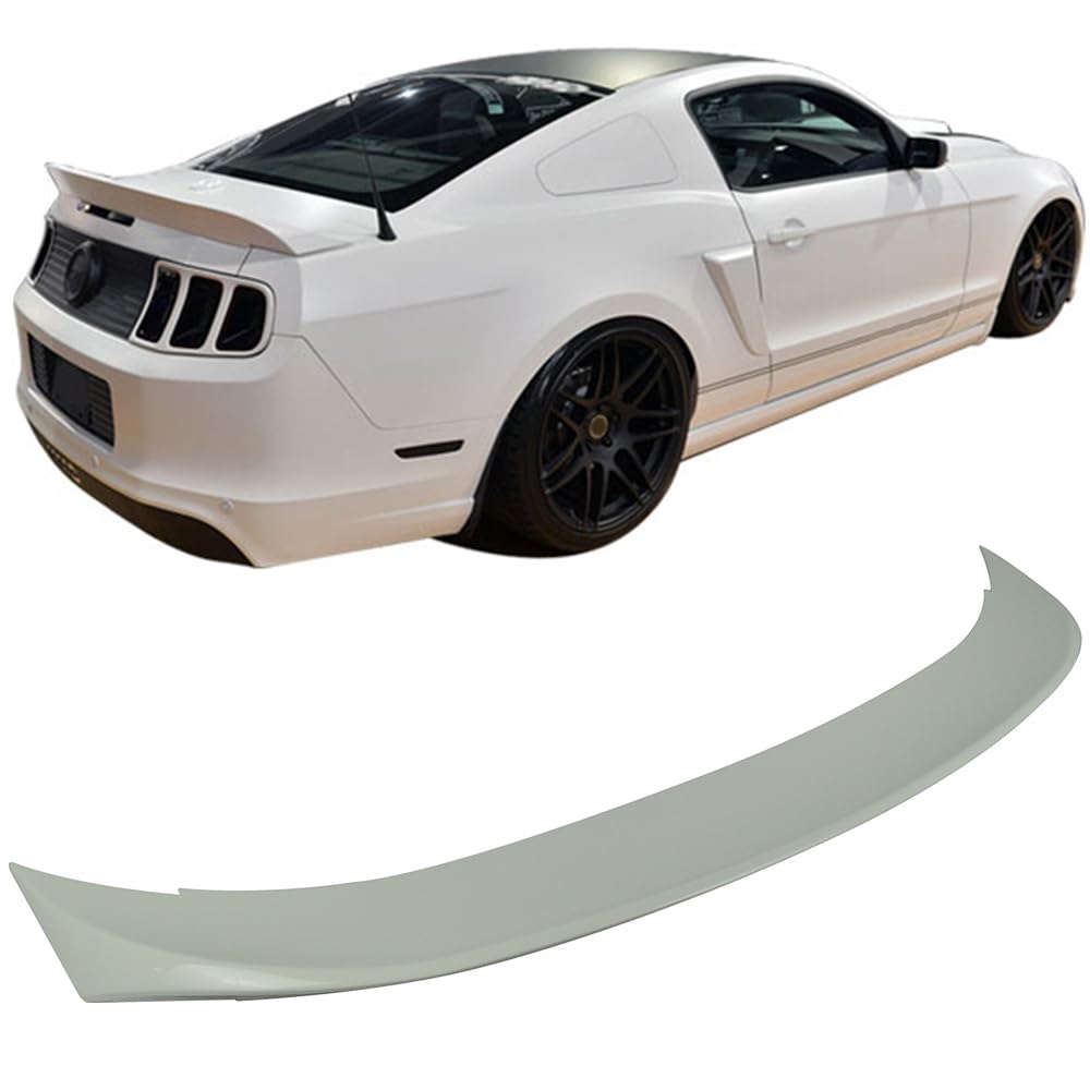 IKON MOTORSPORTS High Performance ABS Plastic Trunk Spoiler Wing - D Style Painted White - Perfect Fit for 2010-2014 Ford Mustang - Enhances Aerodynamics & Sporty Look for Street Racing & Car Shows