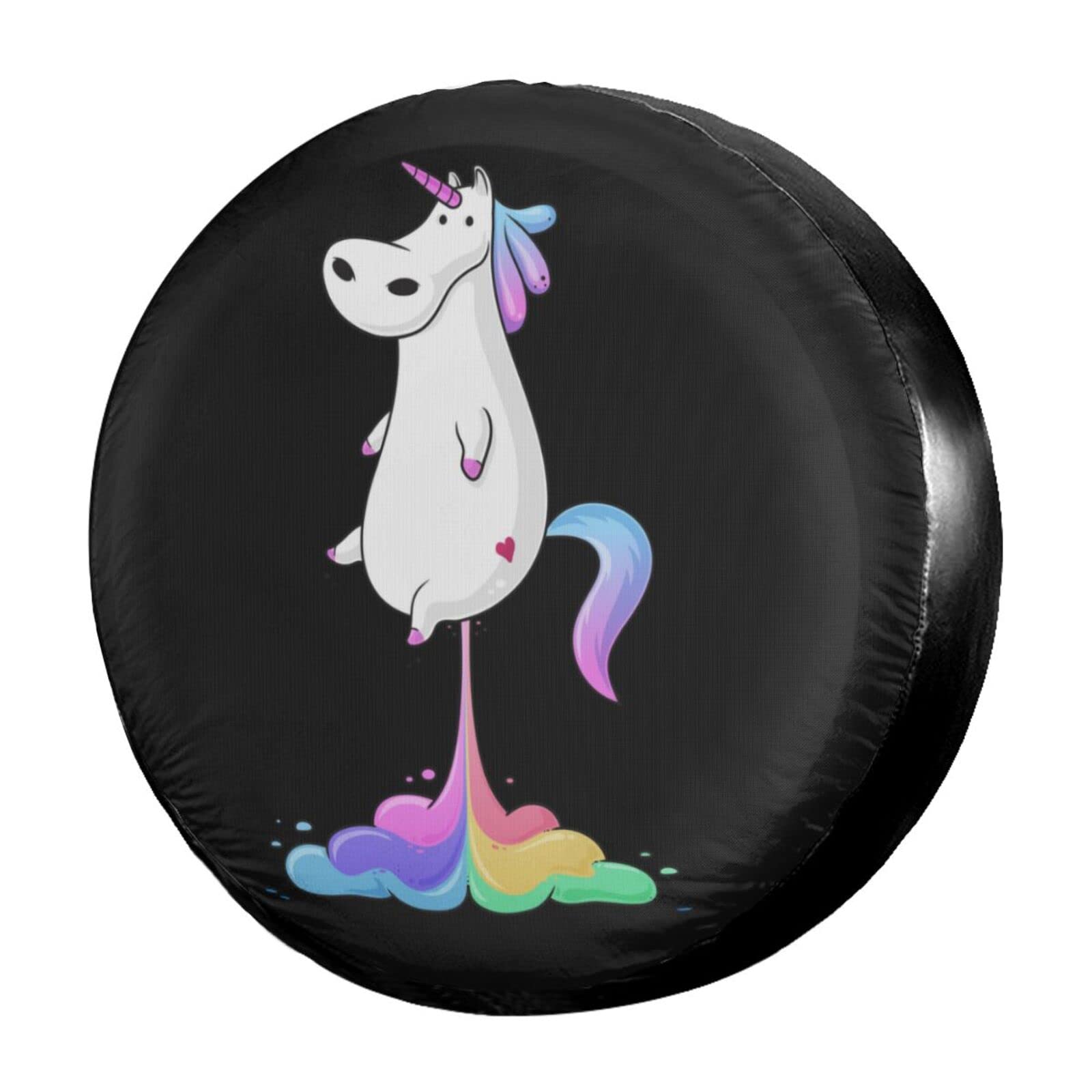 Cute Unicorn Rainbow Spare Tire Cover - Waterproof & Dustproof Wheel Cover for Jeep, Trailer, RV, SUV (15 Inch) | Perfect for Outdoor Adventures & Road Trips
