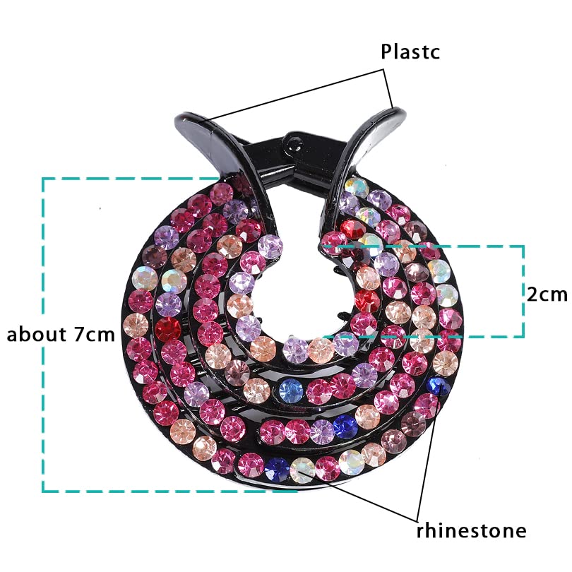 APSAMBR Rhinestone Hair Clips - Elegant Ponytail Holder & Hair Claw for Women, Perfect for Bun Hairstyles | Wedding, Party & Daily Fashion Accessories