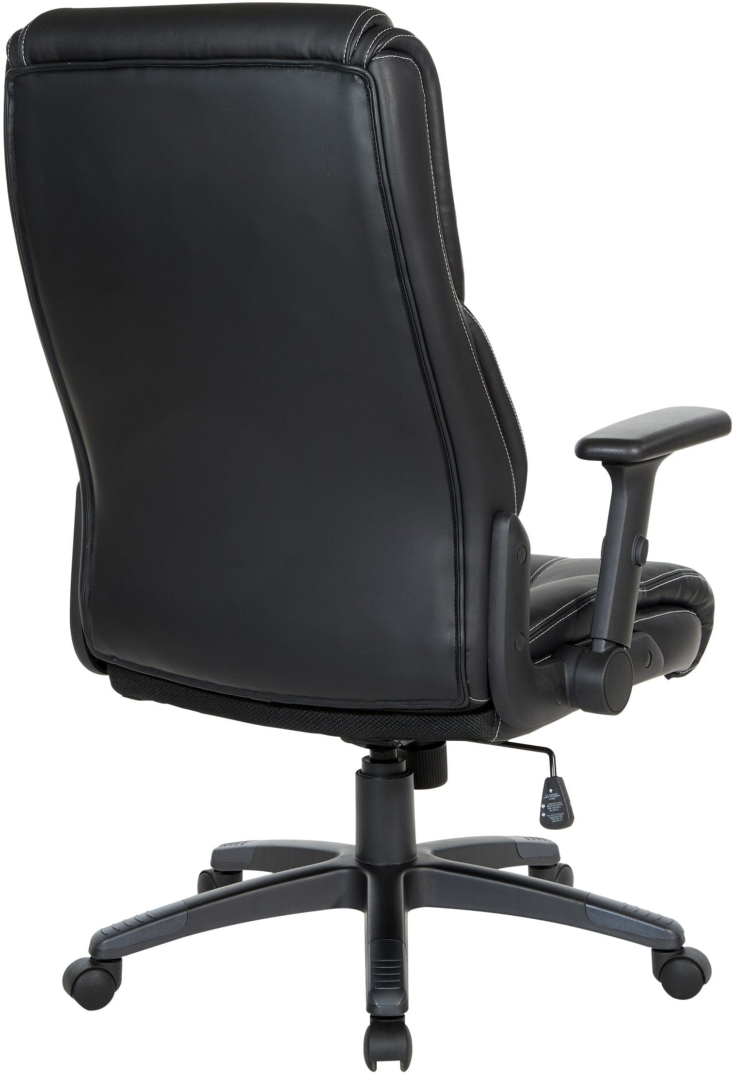 Premium Office Star Exec Bonded Leather Office Chair with Adjustable Height & Flip Arms - Ergonomic Desk Chair for Home & Office - White Stitching & Durable Design [EC93580] - Perfect for Long Work Hours, Gaming & Conference Rooms