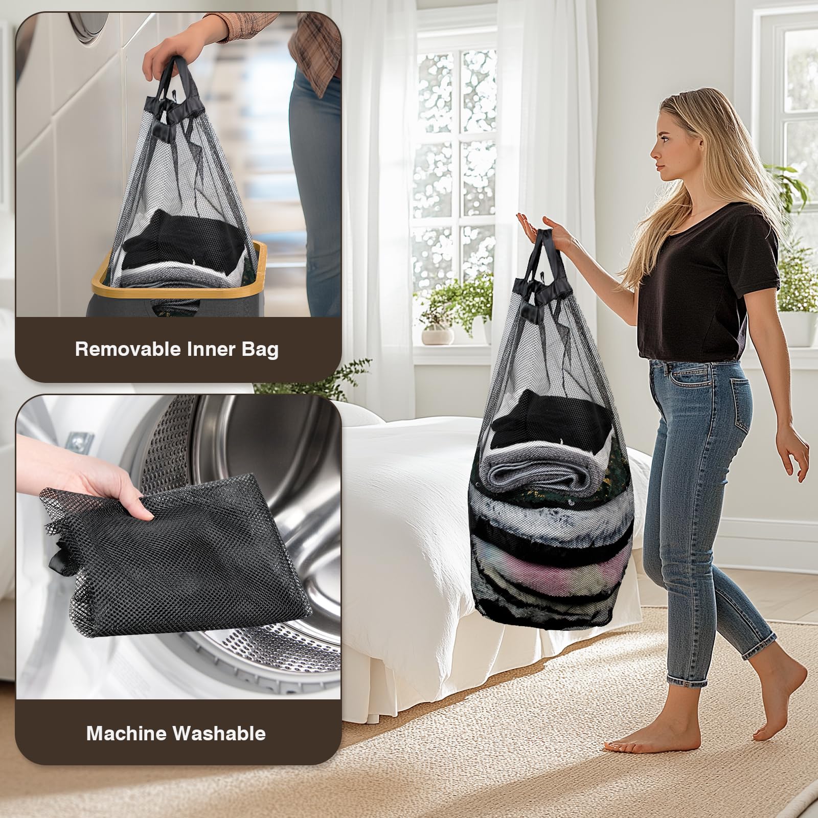 120L Large Collapsible Laundry Hamper with Lid - Dark Grey Laundry Basket for Dirty Clothes | Space-Saving Storage Solution for Small Spaces, Bedroom, Bathroom & Laundry Room | Perfect for Home Organization & College Dorm Essentials