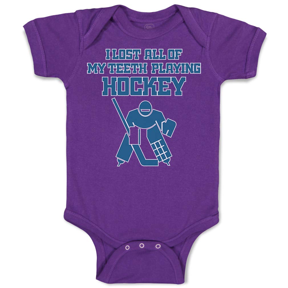 Custom Baby Bodysuit - Funny 'I Lost All My Teeth Playing Hockey' Onesie for Boys & Girls | Perfect Hockey Fan Gift & Game Day Outfit