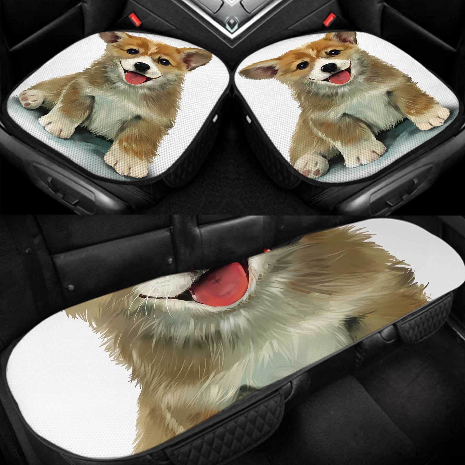 **AOYEGO Corgi Portrait Breathable Cool Seat Cushion Set of 3 - Universal Truck & Car Seat Cover - Polyester Comfort with Adorable Watercolor Corgi Design - Perfect for Home, Office & Travel**