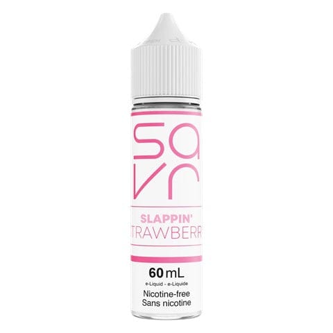SAVR Slappin Strawberry 60mL Freebase Nicotine E-Liquid - Refreshing Fruit Flavor for Vape Pens & Mods - Perfect for All-Day Vaping & Cloud Chasing