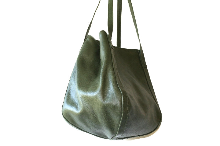 Premium Papaya Tote Bag in Olive Green - Stylish & Eco-Friendly Shopping Bag for Groceries, Beach, and Everyday Use
