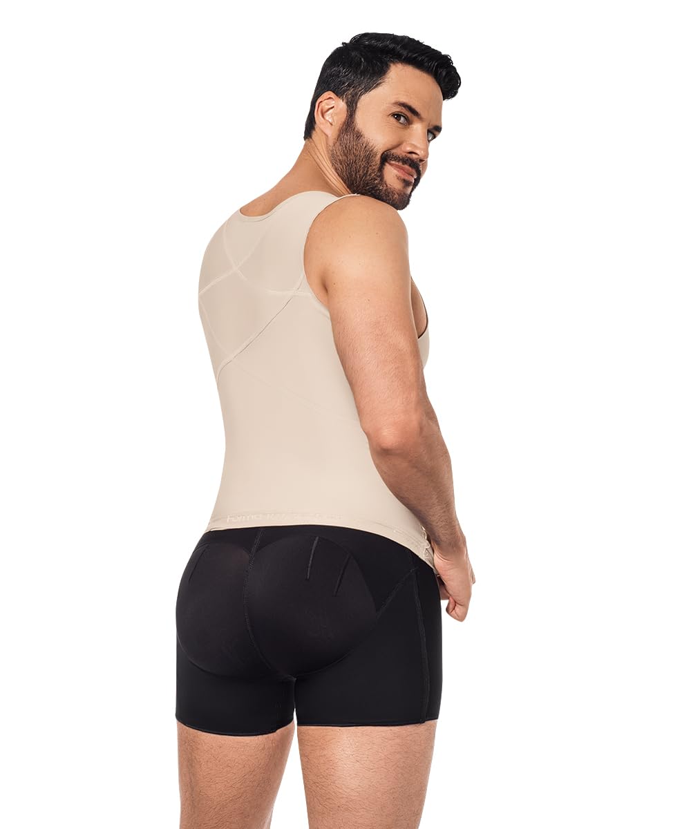 FC FORMA TU CUERPO Men's Body Shaper - Compression Slimming Vest for Men | Lipoelastic Waist Trainer | Post-Surgery & Workout Support | Ideal for Gym, Weight Loss & Everyday Wear