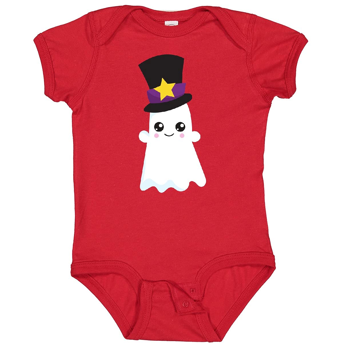 Inktastic Halloween Ghost Hat Trick or Treat Boo Baby Bodysuit - Cute Outfit for Halloween Parties & Photo Shoots