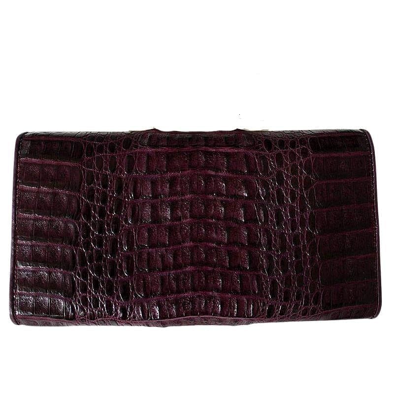 Luxury Purple Crocodile Leather Women's Wallet - RFID Blocking Trifold Purse with Multiple Card Slots & Zipper Coin Pocket - Perfect for Everyday Use, Travel & Gift Giving